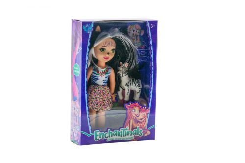 Уцінка. Лялька з вихованцем "Enchantimals" Zelena Zebra та її зебра Hoofette - крива печатка на обличчі