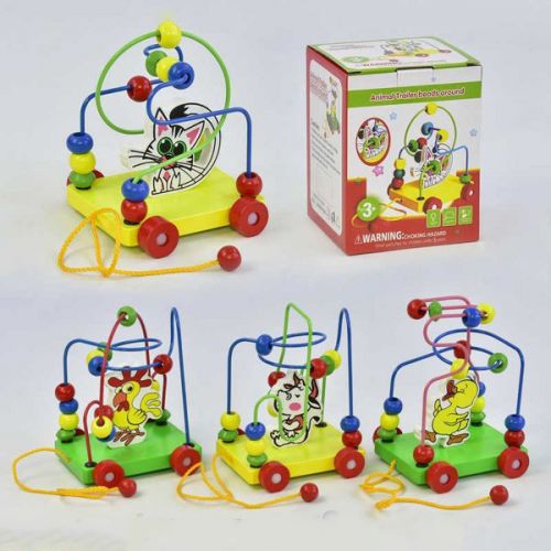 Уцінка. Деревʼяний лабіринт на колесах "Тварини" - нема 2 з 4 коліщаток