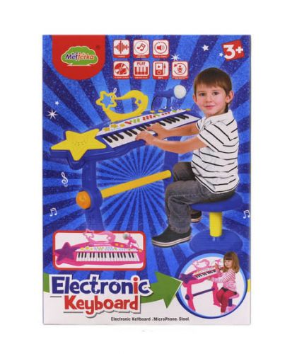 Уцінка. Піаніно зі стільчиком і мікрофоном "Electronic Keyboard" - не вистачає однієї клавіші