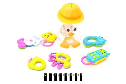 Уцінка. Набір брязкалець в баночці пингвинчика "Baby Playset" (6 шт) - тріснута кришка, мʼятий блістер