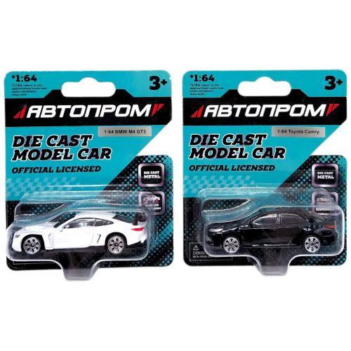 Машина металева АВТОПРОМ, 1:64, мікс видів (планшет 10*3,5*12 см)