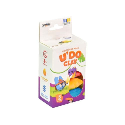 Набір для творчості UʼDO Clay 5 шт, брикет 10 г (ДОСЛІДНИК)