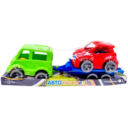 Набір авто Kid cars Sport (автобус зелений + машинка червона)