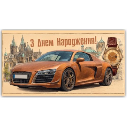 Конверт вітальний (для грошей) 16.5х9х0,5 см