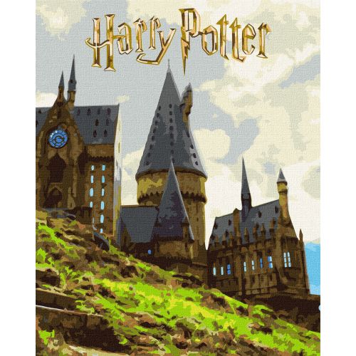 Картина за номерами з фарбами металік "Harry Potter: Пейзаж Гоґвортсу" 40х50см