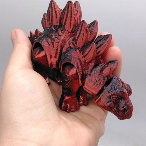 Іграшка рухлива 3D Динозавр 18 см, Стегозавр (ЖОВТИЙ)